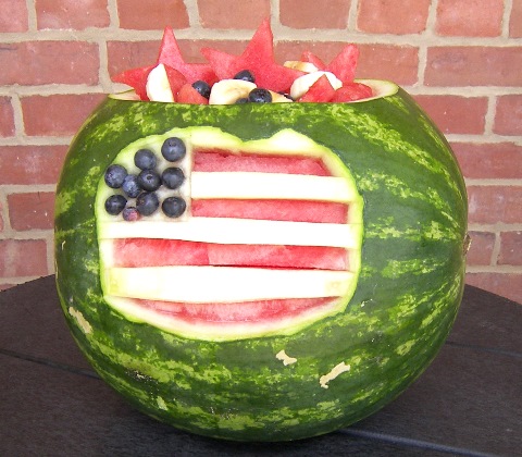 4th of july watermelon bowl