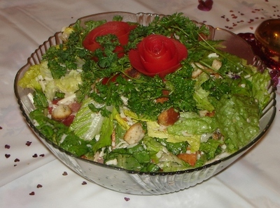 rose on salad